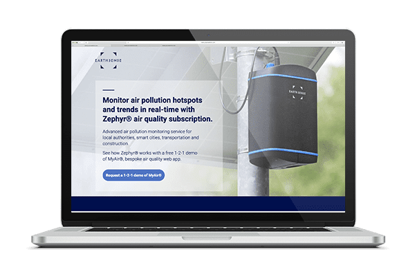 Earthsense Landing page mockup