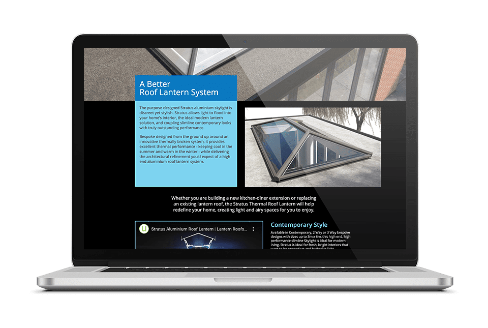 The previous Stratus website mockup